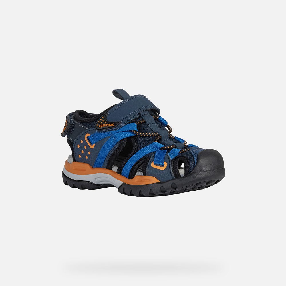 Sandalias Geox Menino Azul Marinho/Laranja - Borealis - UEVLC2679